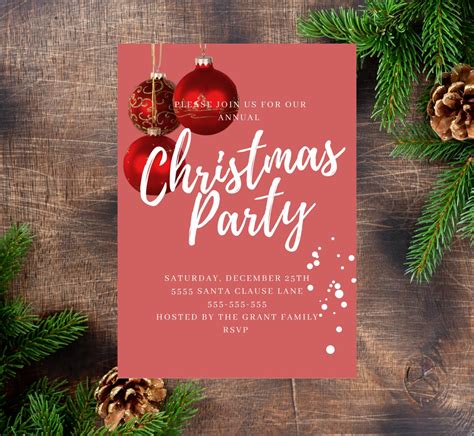 Editable Christmas Party Invitation Printable Christmas Party Etsy