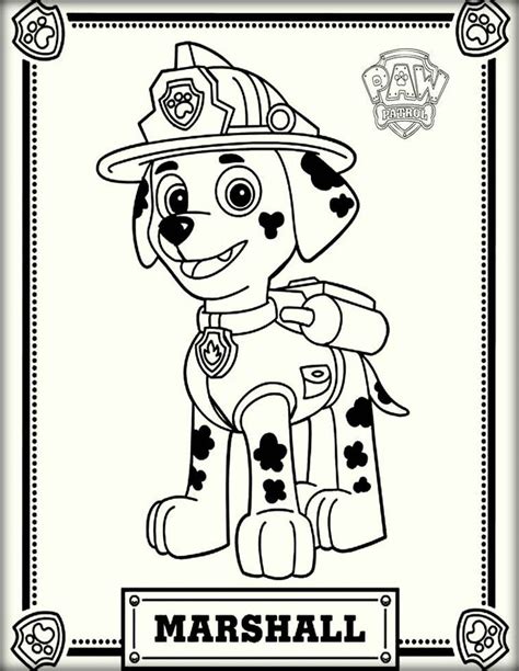 Marshall Paw Patrol Color Pictures Paw Patrol Coloring Pages Paw