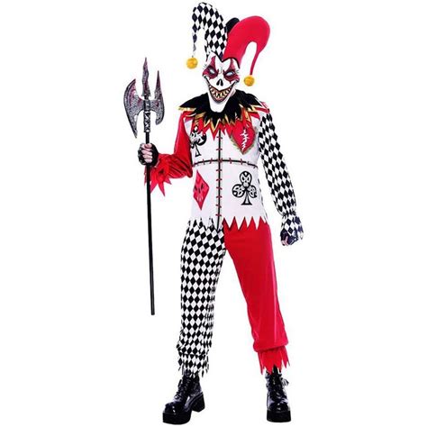 Buy Evil Scary Joker Jester Clown Adult Costume Mydeal