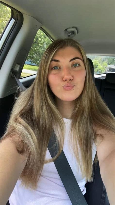 Hair Transformation Haircut Lived In Blonde Money Piece Selfie Curled Hair Car Selfie