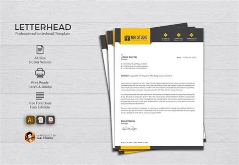 The header or professional letterhead basically consists of the date and the contact details of the person. Letterhead Template | Letterhead template, Letterhead ...