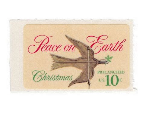 10 Unused Vintage Christmas Postage Stamps 1974 10c Peace On Earth