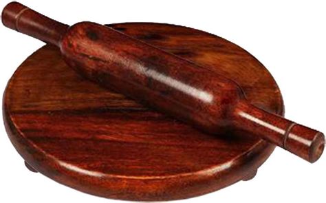 Sdshopping Wooden Round Shape Chakla Belan Chapati Rolling Board For