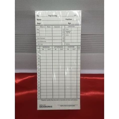 Time Card Dtr For Employee 100pcs Lazada Ph