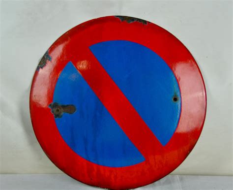 Enameled No Parking Sign 1950s For Sale At Pamono