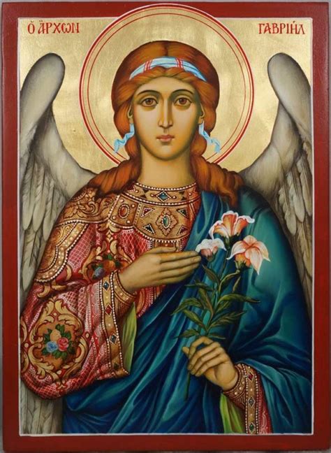 St Archangel Gabriel Decorated Halo Orthodox Icon Blessedmart