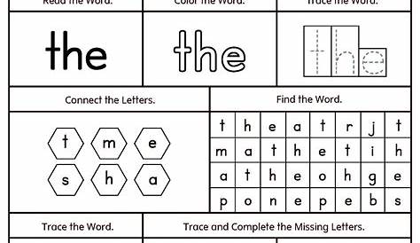 the sight word worksheets