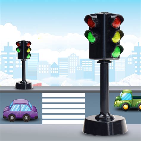 Mini Traffic Signs Road Light Block With Sound Led Children Safety