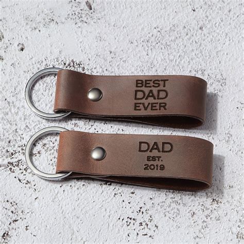 Keychain For Dad Dads Birthday Keychain New Dad Leather Etsy