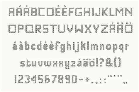 A cross stitch text in monaco font has a basic height of four stitches (such as the m ) and with leg ( k ) and tail ( y ) included the reach is eight stitches, the basic width is three stitches ( o and n ). Stitching Love a cross-stitch font By Studio Indigo ...