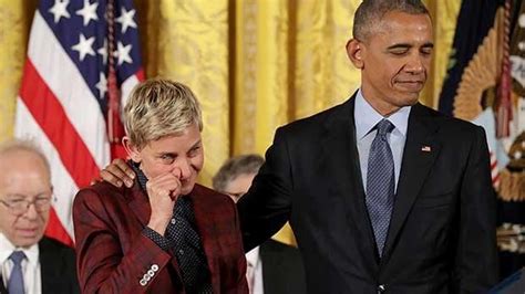 Barack Obama Chokes Up As He Awards Ellen Degeneres Medal Of Freedom