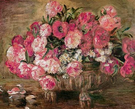 Quiet Life With Peonies Pierre Auguste Renoir Peintures Florales
