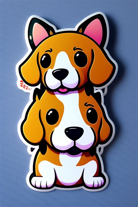 Lexica Cute Anime Dog Sticker Anime Style Solid Backgound Color