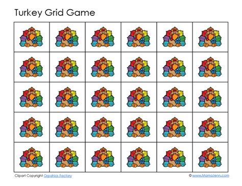 Grid Games Grid Game Thanksgiving Theme Homeschool Thanksgiving