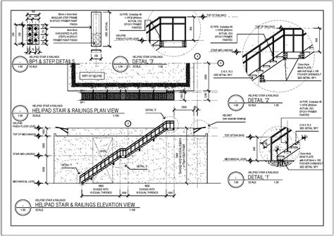 Helipad Stair And Railings Cad Files Dwg Files Plans And Details