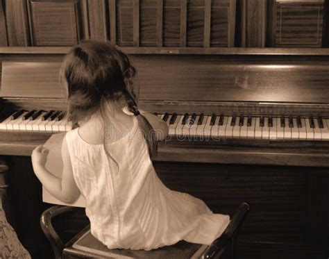 Girl Playing Piano Stock Photo Image Of Seated Upright 5452098