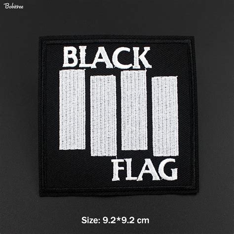 Black Flag Punk Band Iron On Patches Embroidered Badge Sewing Appliques