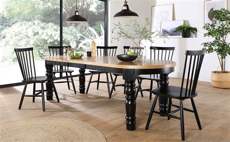 Maybe you would like to learn more about one of these? Manor Oval Painted Black and Oak Extending Dining Table ...