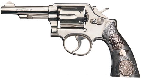 Smith And Wesson Model 10 5 Double Action Revolver With Ornately