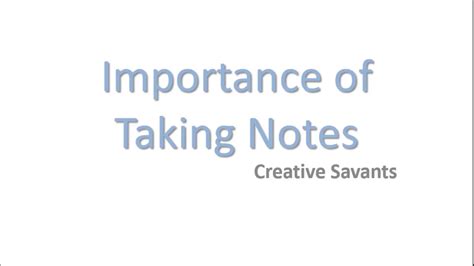 Importance Of Taking Notes Why We Should Take Notes 2020 Youtube