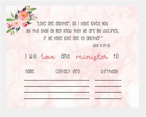 Ministering Assignment Cards Lds Relief Society Printable Etsy Lds