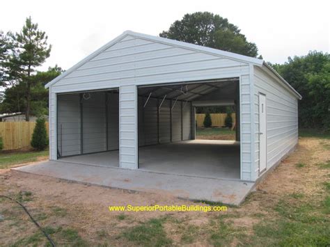 At carport central, the cost of a standard metal garage starts at $3900 based on the structure option. Featured Garage 1-866-943-2264