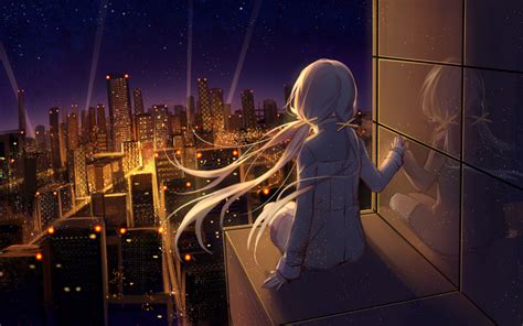 1280x800 Resolution Anime Girl Looking At Stars 1280x800 Resolution