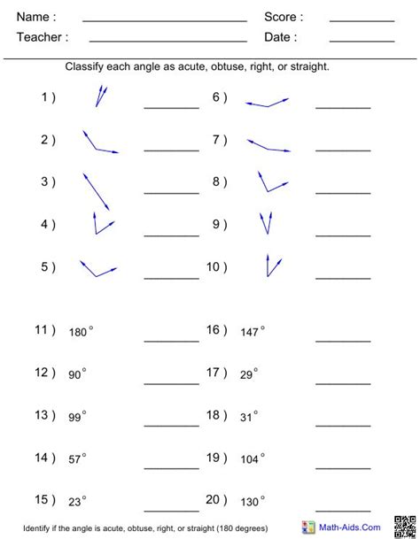 34 Angles Worksheet 7th Grade Support Worksheet