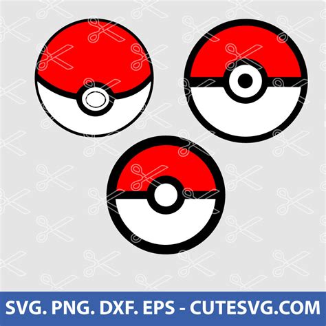 Pokeball Svg Pokemon Svg Pokemon Ball Svg Png Dxf Eps Cut Files