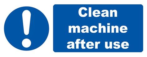 Clean Machine After Use Blue Caution Warning Directive Safety Etsy