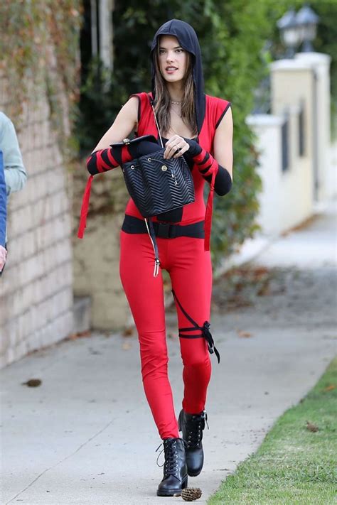 Alessandra Ambrosio Dresses Up As A Red Ninja For Halloween 06 Gotceleb
