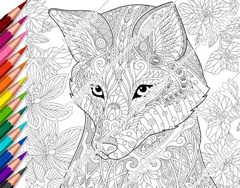 Coloring Pages For Adults Fox Wild Fox Adult Coloring