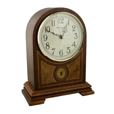 Wooden Battery Mantle Clock With Hourly Westminster Chime W2833