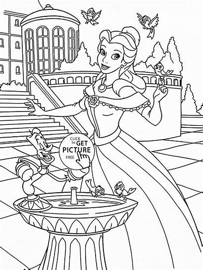 Castle Disneyland Drawing Coloring Princess Pages Disney