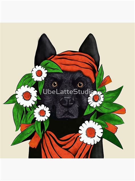 Black German Shepherd Dog And Daisies Poster For Sale By
