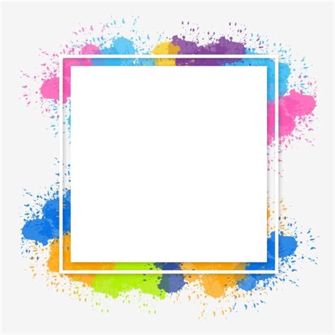 Watercolor Colorful Brush Splash Abstract Frame Background Vector And