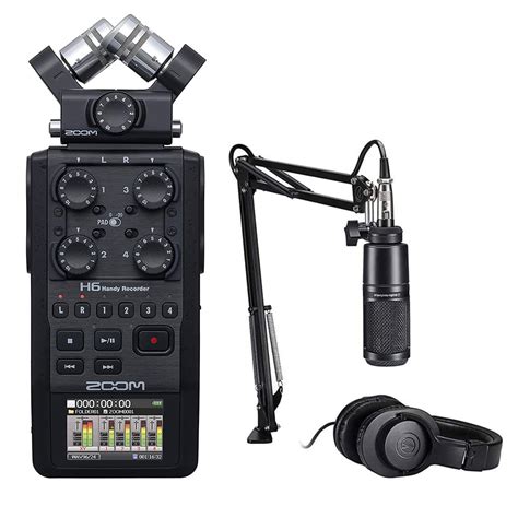 Zoom H6 All Black 6 Track 6 Input Portable Recorder With Single Mic