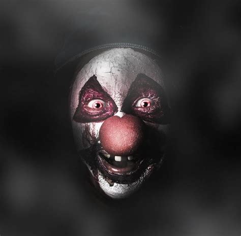 Saatchi Art Dark Evil Clown Face With Scary Joker Smile