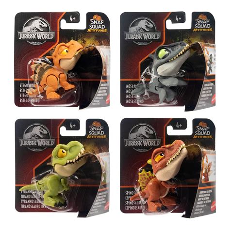 Jurassic World Snap Squad Attitudes Dinosaur Figure Set Of 4 Spinosaurus Mosasaurus