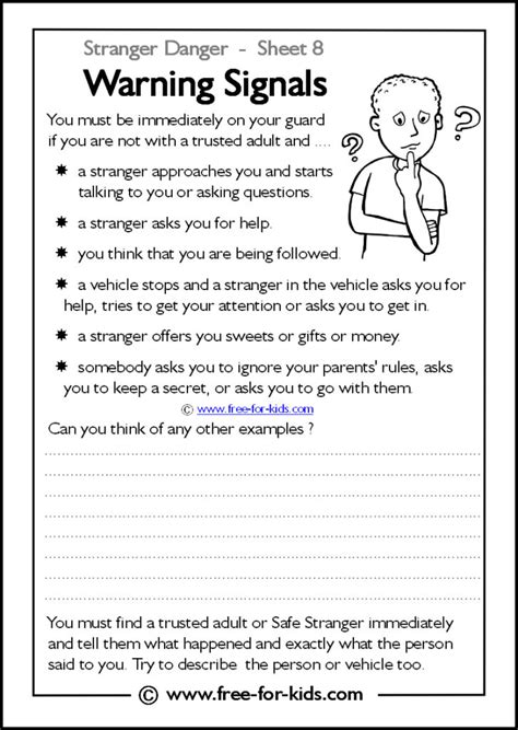 Printable Stranger Danger Worksheets Page 2 Of 2 Free For