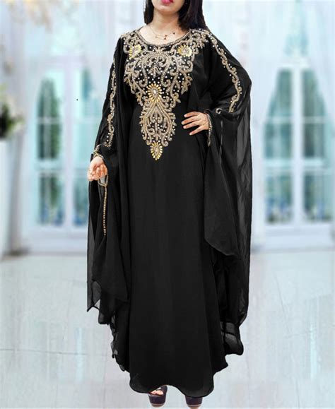 Dubai Kaftan For Women Beads Work Maxi Dress Gown Formal Chiffon African Wear Royal Blue