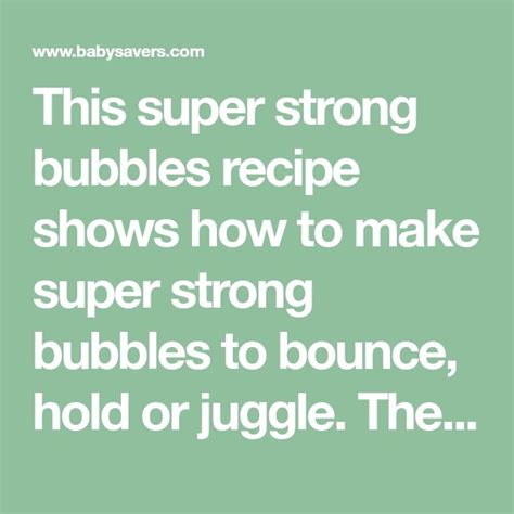 The Best Super Strong Bubbles Recipe With Simple Ingredients Bubble