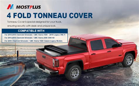Mostplus Quad Fold Soft Truck Bed Tonneau Cover Compatible