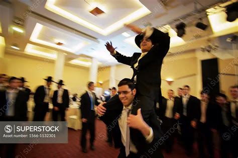 Men Dancing Wedding Orthodox Jews Jerusalem Israel Superstock