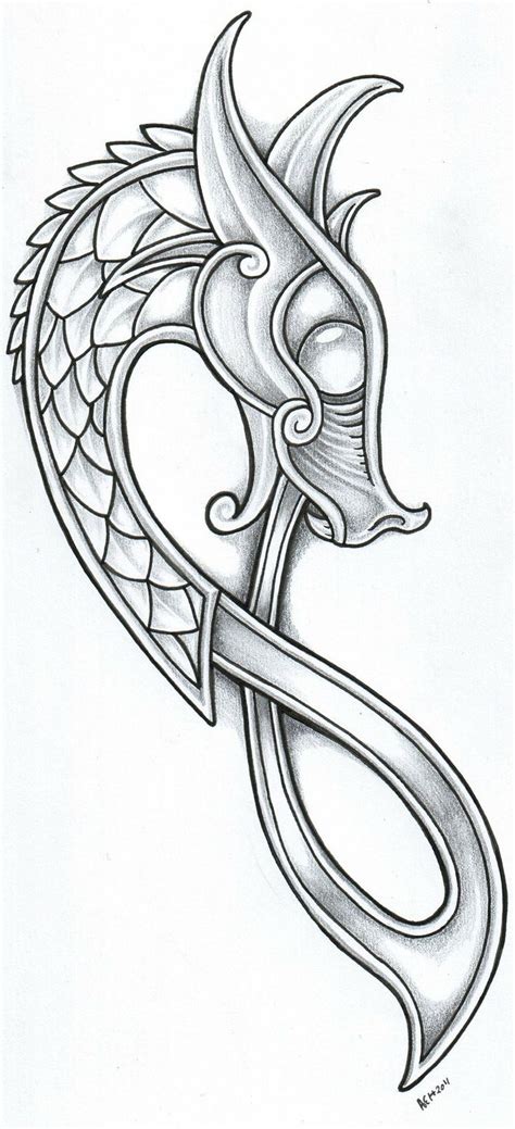 Best suits all skin tones, especially light to fair skin tone. Celtic dragon Or is it Norse? | Viking art, Dragon tattoo ...