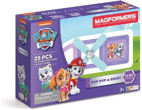 Nickelodeon Paw Patrol 25pc Pup And Away Set Magnetic Construction
