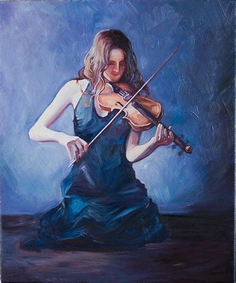Girl With Violin Original Oil Painting On By Anastassiaorehova