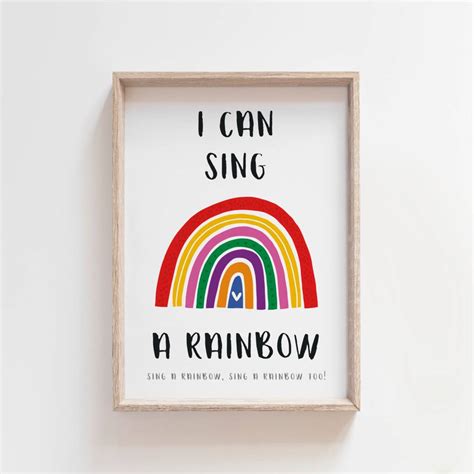 I Can Sing A Rainbow Nursery Rhyme Print By Pig And Bear Emporium