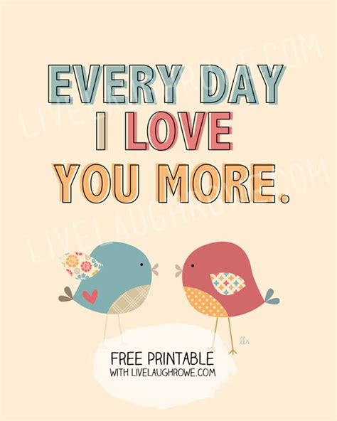 Free Every Day Love Printable Love You More I Love You And Every Day