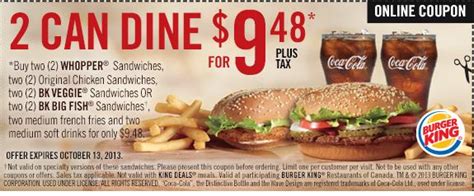 Get great canadian coupons for your favourite stores like gap, american eagle and h&m. Burger King: Two Can Dine For $9.48 *Printable Coupon ...
